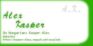 alex kasper business card